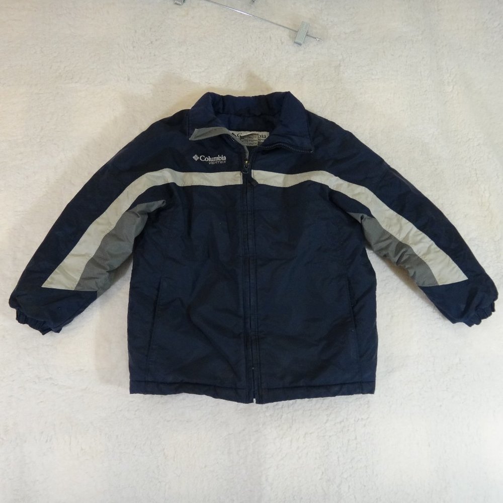 COLUMBIA VERTEX YOUTH SIZE 8 JACKET BLUE AND TWO TONE GREY